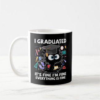 I Graduated Class Of 2023 Black Cat School Graduat Coffee Mug