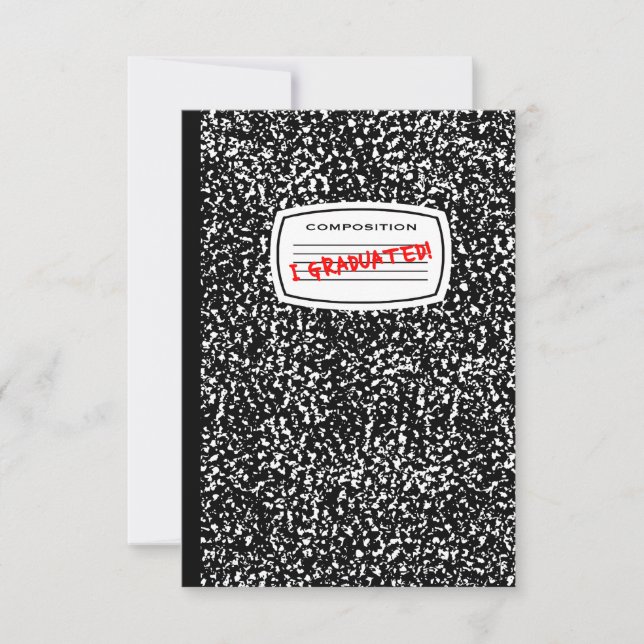 i graduated composition book invitation (Front)