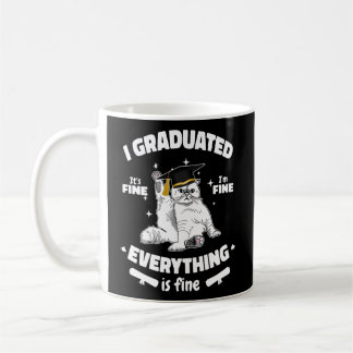 I Graduated Graduate Class 2023 Black Cat Graduati Coffee Mug