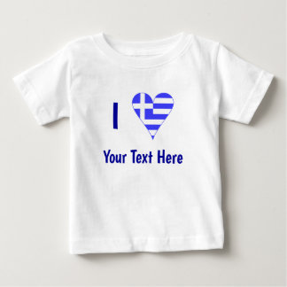I (Greek Heart Flag) Your Text Baby T-Shirt