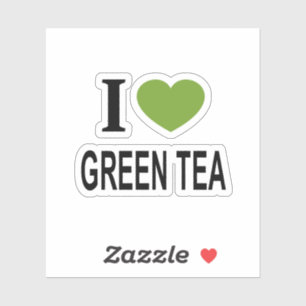 I ❤️ GREEN TEA with green heart I LOVE GREEN Vinyl