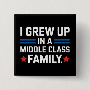 I Grew Up In A Middle Class Family Kamala Harris  2 Inch Square Button