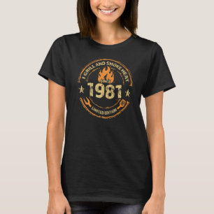 I Grill And Smoke Meat Since 1981 41st Birthday T-Shirt