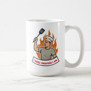 I GRILL THEREFORE I AM funny for dad husband son Coffee Mug