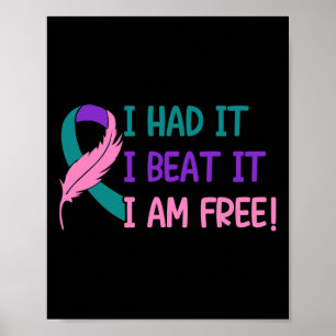 - I Had It Beat It I'm Free Thyroid Cancer Awarene Poster