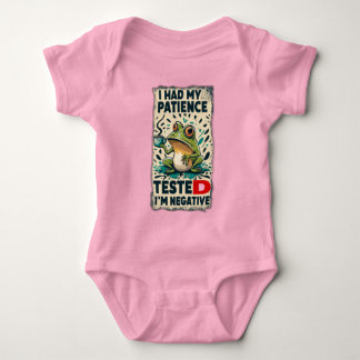 I HAD MY PATIENCE TESTED I'M NEGATIVE BABY BODYSUIT