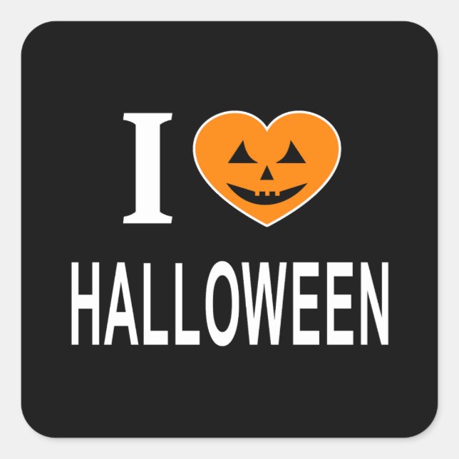 I ❤️ HALLOWEEN I LOVE HALLOWEEN I HEART HALLOWEEN SQUARE STICKER (Front)