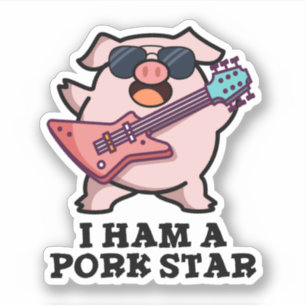 I Ham A Pork Star Funny Rock Star Pig Pun 