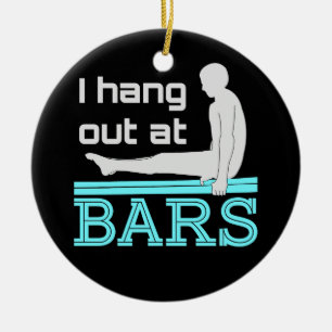 I Hang Out at Bars Mens Gymnastics Boy Gymnast Ceramic Ornament