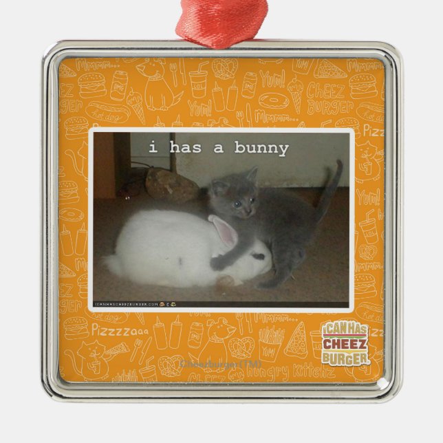 I has a bunny metal ornament (Front)
