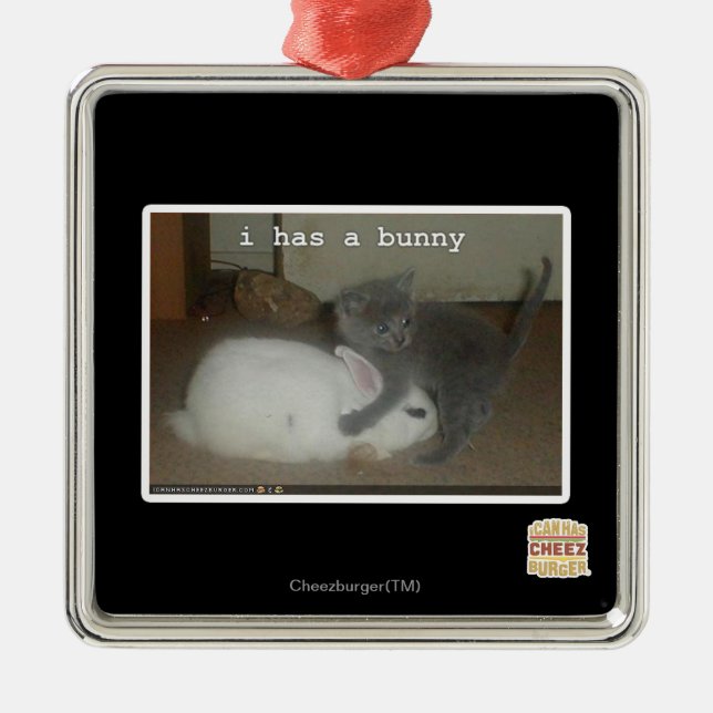 I has a bunny metal ornament (Front)