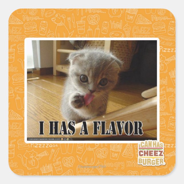 I has a flavour square sticker (Front)