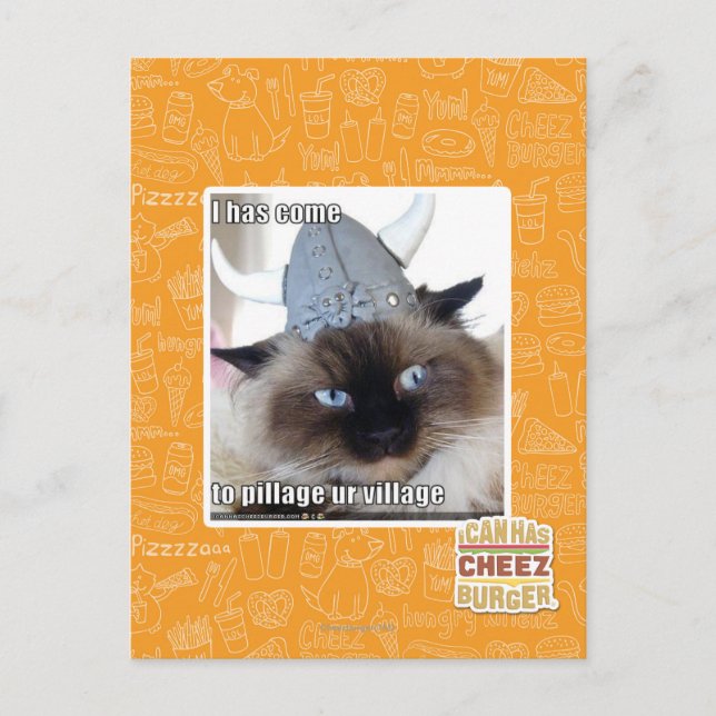 I has come to pillage ur village postcard (Front)