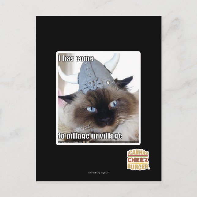 I has come to pillage ur village postcard (Front)