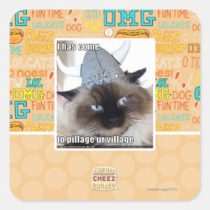 I has come to pillage ur village square sticker