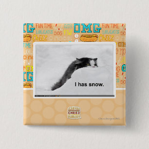 I has snow. 2 inch square button