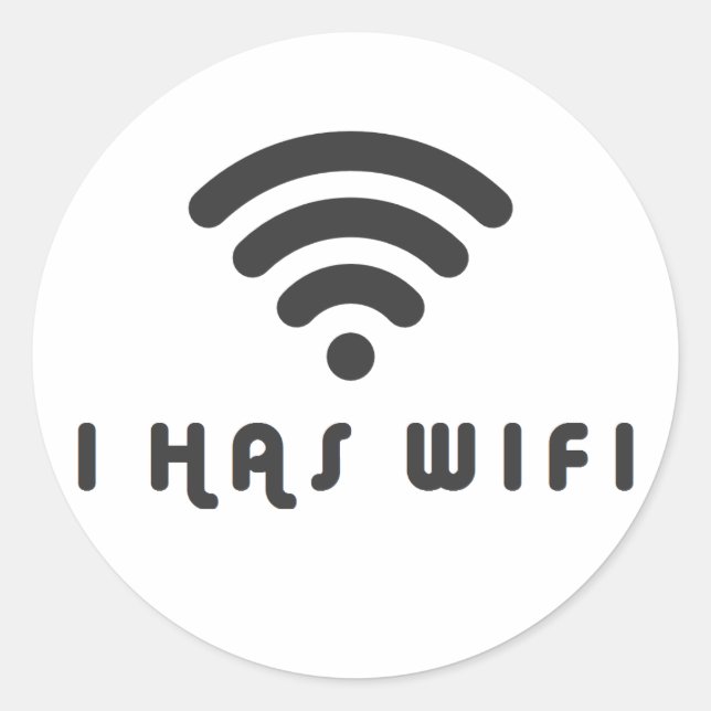 I HAS WIFI INTERNET CLASSIC ROUND STICKER (Front)