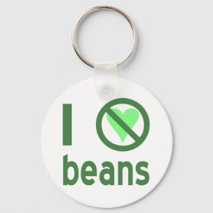 I Hate Beans Green Text Keychain