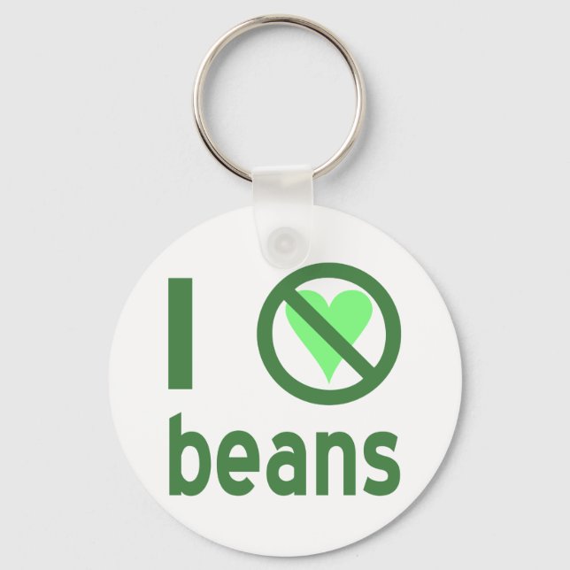 I Hate Beans Green Text Keychain (Front)