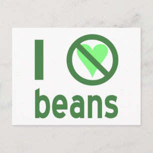 I Hate Beans Green Text Postcard