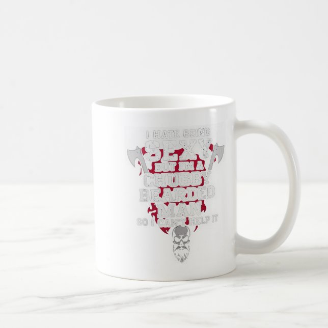 I Hate Being Y But Im A Chubby Bearded Man Skull H Coffee Mug (Right)