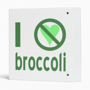 I Hate Broccoli Green Text Binder