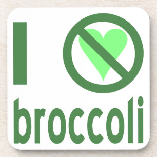 I Hate Broccoli Green Text Coaster
