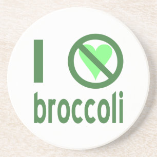 I Hate Broccoli Green Text Coaster