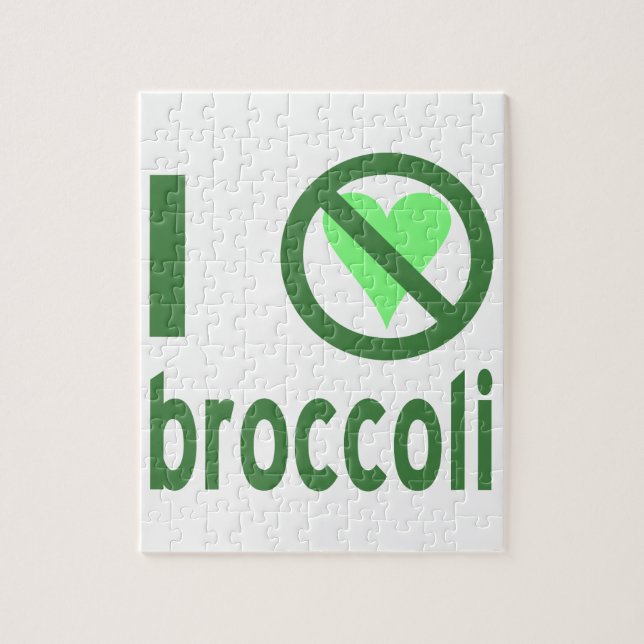 I Hate Broccoli Green Text Jigsaw Puzzle (Vertical)