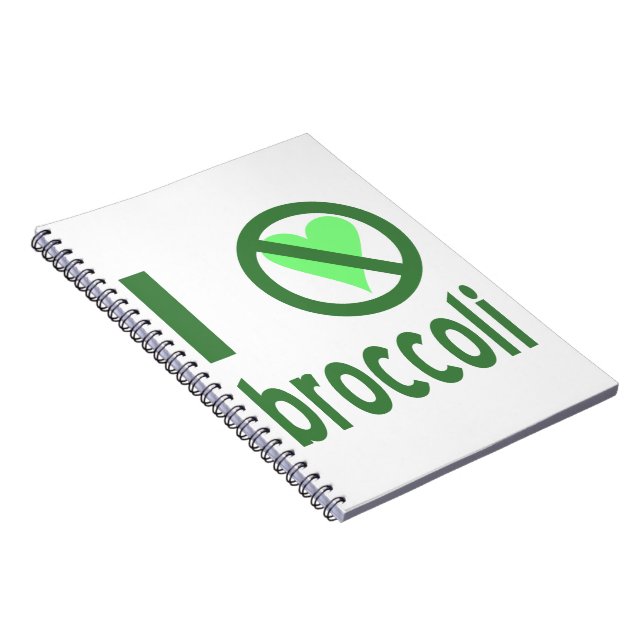 I Hate Broccoli Green Text Notebook (Right Side)