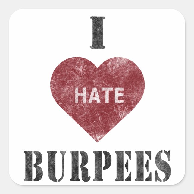 I hate burpees sticker (Front)