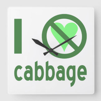 I Hate Cabbage Square Wall Clock