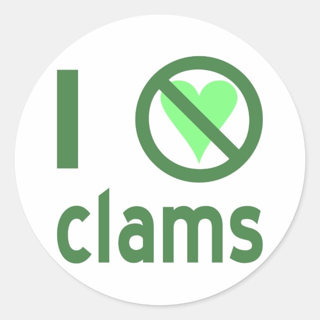 I Hate Clams Classic Round Sticker (Front)