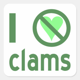 I Hate Clams Square Sticker