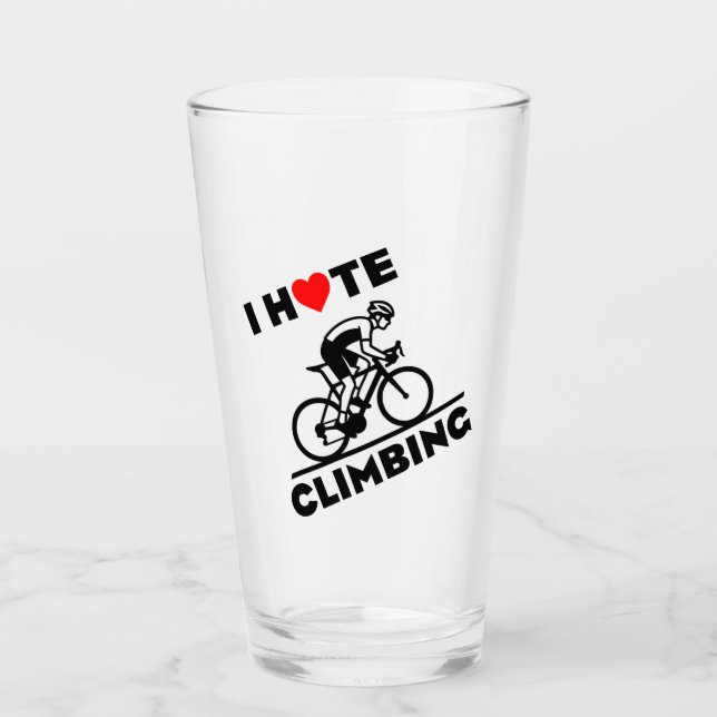 I Hate Climbing Cycling Glass (Front)