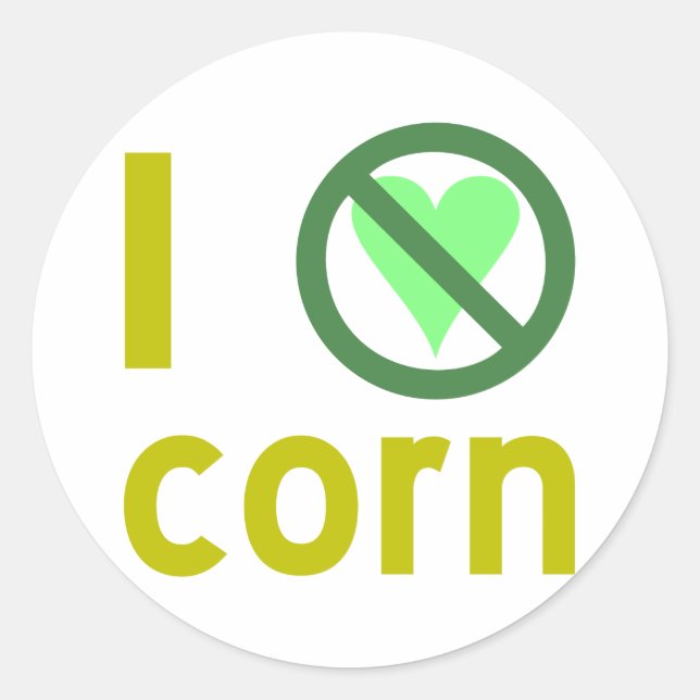 I Hate Corn Classic Round Sticker (Front)