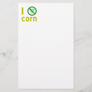 I Hate Corn Stationery