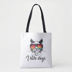 I Hate Dogs Funny Gifts for Cat Friend   Tote Bag