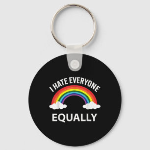 I Hate Everyone Equally Lgbtq Pride Month Flag Rai Keychain