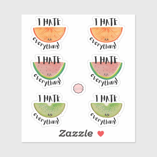 I Hate Everything, Sarcastic Cute Fruit Slices (Sheet)