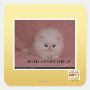 I hate everything square sticker