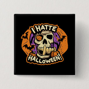 i hate halloween 2 inch square button