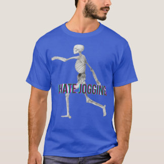 I Hate Jogging Skeleton Sticker Magnet  T-Shirt