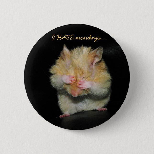 I HATE mondays.... 2 Inch Round Button (Front)