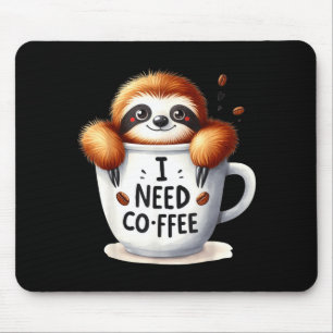 I hate mondays cute sleepy sloth pillow quote mouse pad