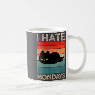 I Hate Mondays Retro Cat – Funny Lazy Cat  Coffee Mug