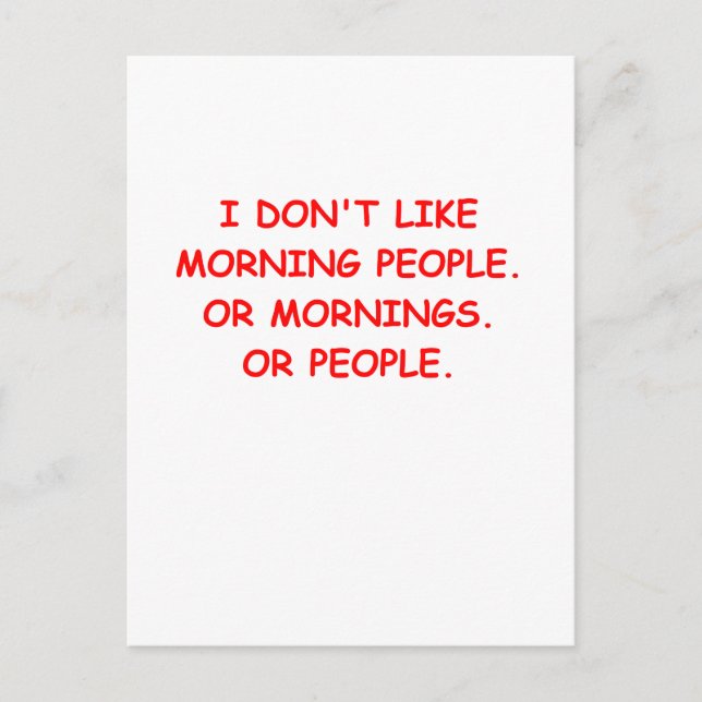 i hate mornings postcard (Front)