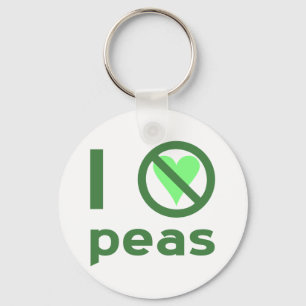 I Hate Peas Green Text Keychain
