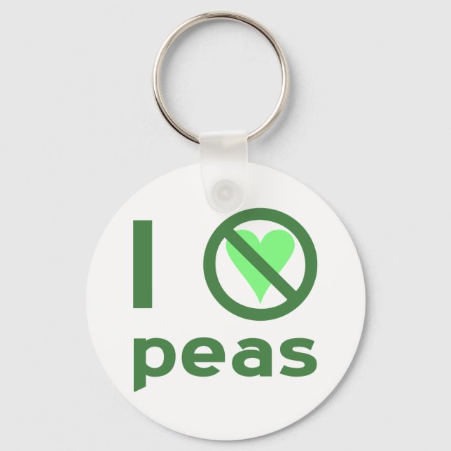I Hate Peas Green Text Keychain (Front)