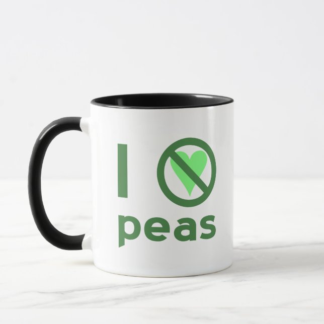 I Hate Peas Green Text Mug (Left)